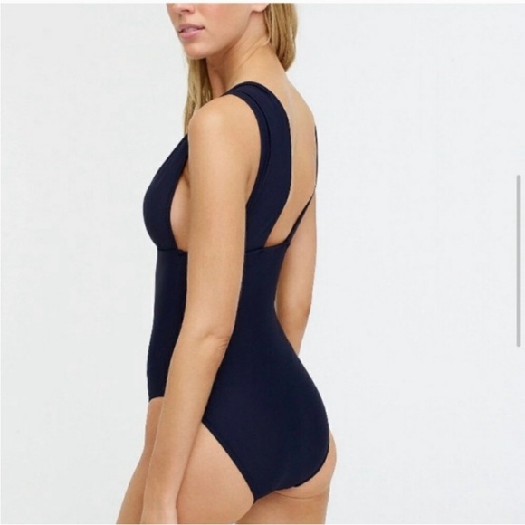 J. Crew Navy Plunge V-neck One Piece Swimsuit 10 - Picture 3 of 12